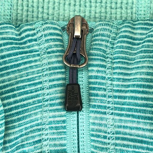 The North Face Mezzaluna Full Zip Hoodie Fleece Jacket Women's Large Mint Green - Picture 6 of 12